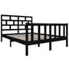 Cama Matrimonial | Cama Para Adultos | Estructura De Cama Madera Maciza De Pino Negro 135x190 Cm Cfw426973