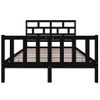 Cama Matrimonial | Cama Para Adultos | Estructura De Cama Madera Maciza De Pino Negro 135x190 Cm Cfw426973