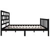 Cama Matrimonial | Cama Para Adultos | Estructura De Cama Madera Maciza De Pino Negro 135x190 Cm Cfw426973