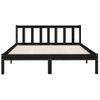 Cama Matrimonial | Cama Para Adultos | Estructura De Cama Madera Maciza De Pino Negro 135x190 Cm Cfw704916