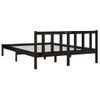 Cama Matrimonial | Cama Para Adultos | Estructura De Cama Madera Maciza De Pino Negro 135x190 Cm Cfw704916