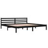 Cama Matrimonial | Cama Para Adultos | Estructura De Cama Madera Maciza De Pino Negro 200x200 Cm Cfw787969