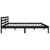 Cama Matrimonial | Cama Para Adultos | Estructura De Cama Madera Maciza De Pino Negro 200x200 Cm Cfw787969