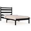 Cama Individual | Cama Para Adultos | Estructura De Cama Madera Maciza Pino Negra 75x190 Cm 2ft6 Cfw183491