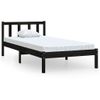 Cama Individual | Cama Para Adultos | Estructura De Cama Madera Maciza De Pino Negro 75x190 Cm Cfw768440