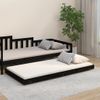 Cama Individual | Cama Para Adultos | Estructura De Cama Madera Maciza De Pino Negro 75x190 Cm Cfw201455