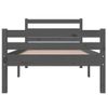 Cama Individual | Cama Para Adultos | Estructura De Cama Madera Maciza Gris 100x200 Cm Cfw740410