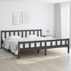 Cama Matrimonial | Cama Para Adultos | Estructura De Cama Madera Maciza Gris 200x200 Cm Cfw183233