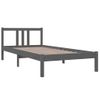 Cama Individual | Cama Para Adultos | Estructura De Cama Madera Maciza Gris 90x200 Cm Cfw776792