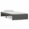 Cama Individual | Cama Para Adultos | Estructura De Cama Madera Maciza Gris 90x200 Cm Cfw583430