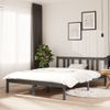 Cama Matrimonial | Cama Para Adultos | Estructura De Cama Matrimonial Madera Maciza Gris 135x190 Cm Cfw344167