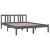 Cama Matrimonial | Cama Para Adultos | Estructura De Cama Matrimonial Madera Maciza Gris 135x190 Cm Cfw344167