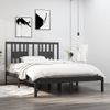 Cama Matrimonial | Cama Para Adultos | Estructura De Cama Madera Maciza Gris 135x190 Cm Cfw983639