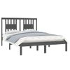 Cama Matrimonial | Cama Para Adultos | Estructura De Cama Madera Maciza Gris 135x190 Cm Cfw983639