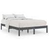 Cama Matrimonial | Cama Para Adultos | Estructura De Cama Madera Maciza Gris Doble 135x190 Cm Cfw682540