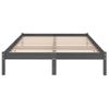 Cama Matrimonial | Cama Para Adultos | Estructura De Cama Madera Maciza Gris Doble 135x190 Cm Cfw682540