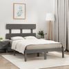 Cama Matrimonial | Cama Para Adultos | Estructura De Cama Doble Madera Maciza Gris 135x190 Cm Cfw695452