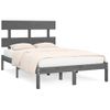 Cama Matrimonial | Cama Para Adultos | Estructura De Cama Doble Madera Maciza Gris 135x190 Cm Cfw695452