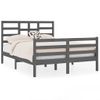 Cama Matrimonial | Cama Para Adultos | Estructura De Cama Matrimonial Madera Maciza Gris 135x190 Cm Cfw428877