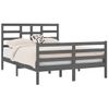 Cama Matrimonial | Cama Para Adultos | Estructura De Cama Matrimonial Madera Maciza Gris 135x190 Cm Cfw428877