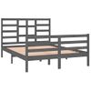 Cama Matrimonial | Cama Para Adultos | Estructura De Cama Matrimonial Madera Maciza Gris 135x190 Cm Cfw428877