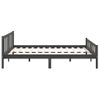 Cama Matrimonial | Cama Para Adultos | Estructura De Cama Madera Maciza Gris King Size 150x200 Cm Cfw533475