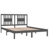 Cama Matrimonial | Cama Para Adultos | Estructura De Cama Madera Maciza Gris 150x200 Cm Cfw803741