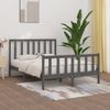 Cama Matrimonial | Cama Para Adultos | Estructura De Cama Madera Maciza Gris King Size 150x200 Cm Cfw764698