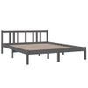 Cama Matrimonial | Cama Para Adultos | Estructura De Cama Madera Maciza Gris Tamaño King 150x200 Cm Cfw334049