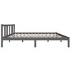 Cama Matrimonial | Cama Para Adultos | Estructura De Cama Madera Maciza Gris Tamaño King 150x200 Cm Cfw334049