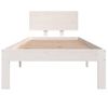 Cama Individual | Cama Para Adultos | Estructura De Cama Madera Maciza Individual Blanco 75x190 Cm Cfw352018