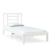 Cama Individual | Cama Para Adultos | Estructura Cama Individual Madera Maciza Blanco 75x190 Cm Cfw798997