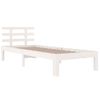 Cama Individual | Cama Para Adultos | Estructura De Cama Individual Madera Maciza Blanca 75x190 Cm Cfw917137