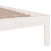 Cama Individual | Cama Para Adultos | Estructura De Cama Individual Madera Maciza Blanca 75x190 Cm Cfw917137