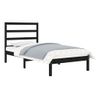 Cama Individual | Cama Para Adultos | Estructura De Cama Madera Maciza Negro 75x190 Cm Cfw278007