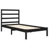 Cama Individual | Cama Para Adultos | Estructura De Cama Madera Maciza Negro 75x190 Cm Cfw278007