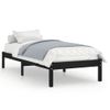 Cama Individual | Cama Para Adultos | Estructura De Cama Madera Maciza Individual Negra 75x190 Cm Cfw653383