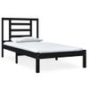 Cama Individual | Cama Para Adultos | Estructura Cama Madera Maciza Individual Negro 75x190 Cm Cfw583092