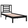 Cama Individual | Cama Para Adultos | Estructura Cama Madera Maciza Individual Negro 75x190 Cm Cfw583092