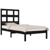 Cama Individual | Cama Para Adultos | Estructura Cama Madera Maciza Individual Negro 75x190 Cm Cfw738124