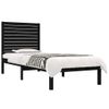 Cama Individual | Cama Para Adultos | Estructura De Cama Madera Maciza Negro Individual 75x190 Cm Cfw383488