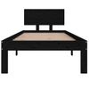 Cama Individual | Cama Para Adultos | Estructura De Cama Individual Madera Maciza Negro 75x190 Cm Cfw733374