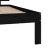 Cama Individual | Cama Para Adultos | Estructura De Cama Individual Madera Maciza Negro 75x190 Cm Cfw733374