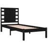 Cama Individual | Cama Para Adultos | Estructura De Cama Individual Madera Maciza Negra 75x190 Cm Cfw326540