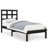 Cama Individual | Cama Para Adultos | Estructura De Cama Individual Madera Maciza Negra 75x190 Cm Cfw252400