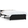 Cama Individual | Cama Para Adultos | Estructura De Cama Individual Madera Maciza Negra 75x190 Cm Cfw227034