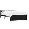 Cama Individual | Cama Para Adultos | Estructura De Cama Individual Madera Maciza Negra 75x190 Cm Cfw227034