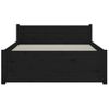 Cama Individual | Cama Para Adultos | Estructura De Cama Individual Madera Maciza Negra 75x190 Cm Cfw227034