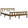 Cama Matrimonial | Cama Para Adultos | Estructura Cama Madera Maciza Marrón Miel King Size 150x200 Cm Cfw945751