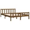 Cama Matrimonial | Cama Para Adultos | Estructura Cama Madera Maciza Marrón Miel King Size 150x200 Cm Cfw945751